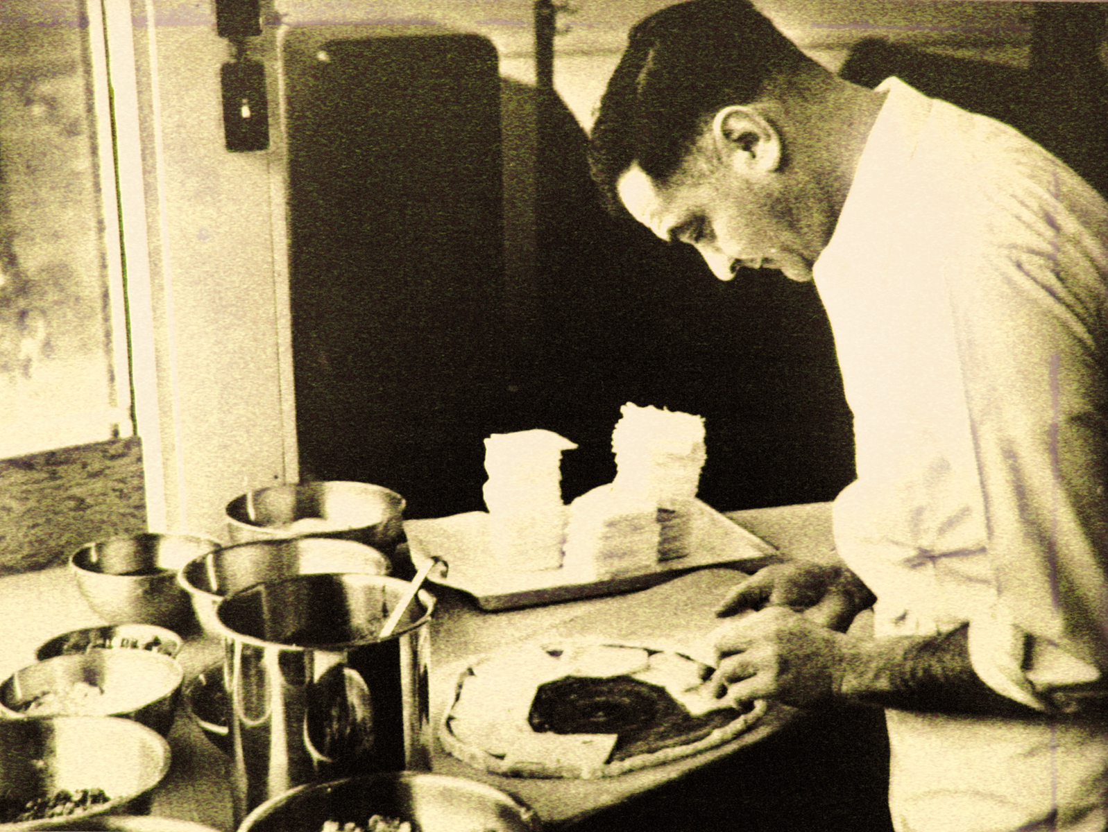 grandpa sam making pizza